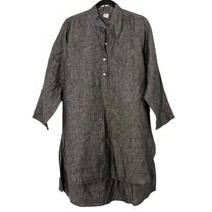 South Street Linen Tunic Dress Size 0 Gray 100% Linen Coastal Minimalist Preppy